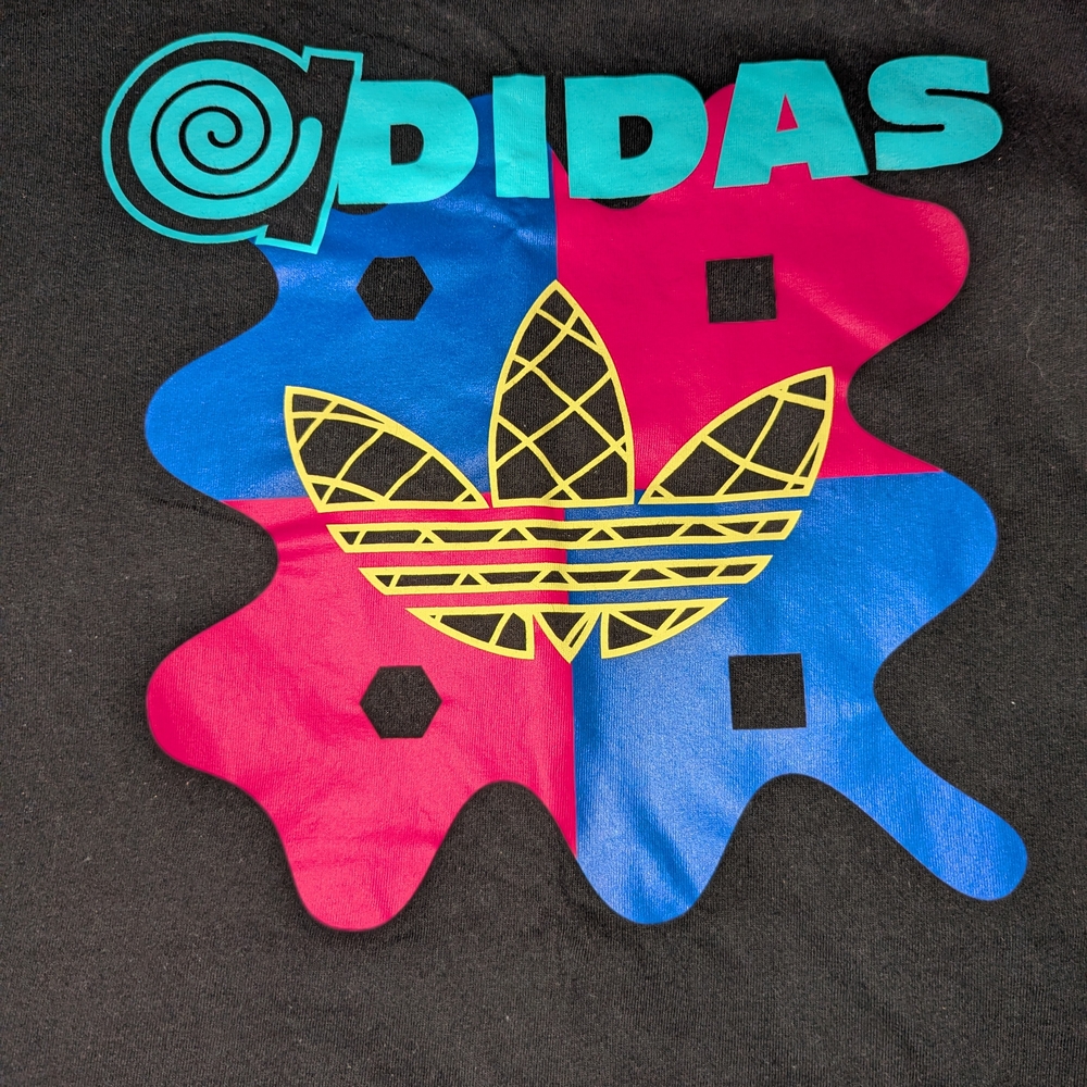 Adidas Glow In The Dark Black Graphic T-Shirt - Picture 2 of 4